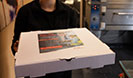 Employer pizza box ads