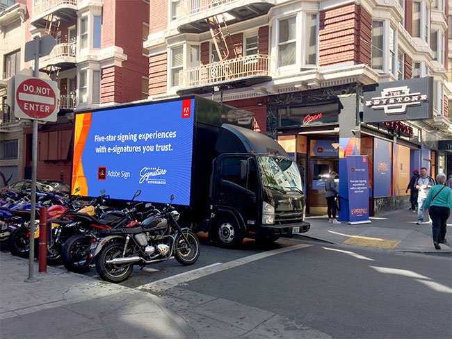 Adobe Mobile Billboard Truck at San Francisco Moscone Center