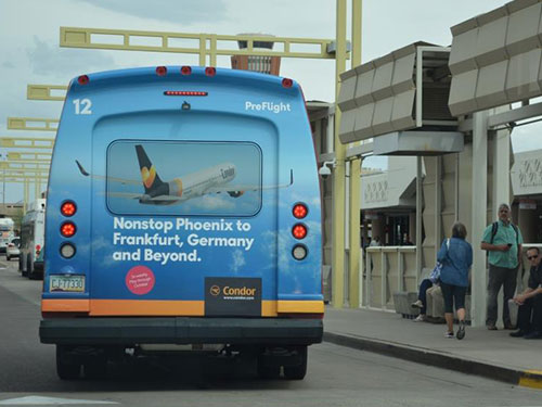 Airport Shuttle and Bus Ads Exterior