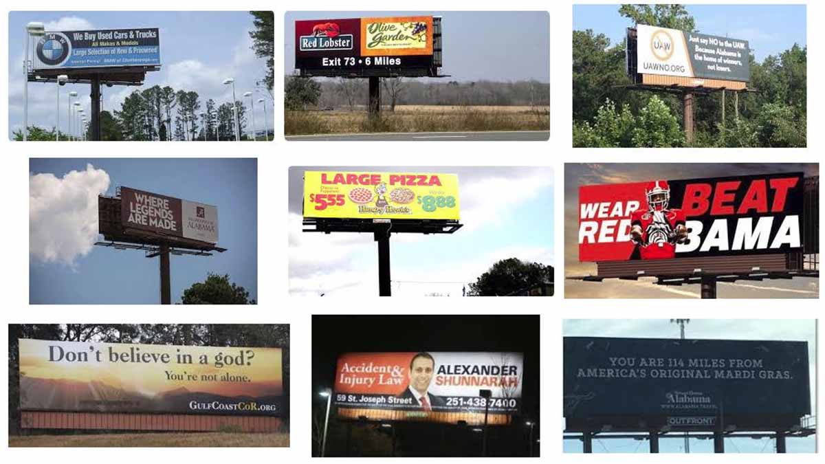 Billboard Advertising in Alabama (AL) Rent Static/Vinyl and Digital