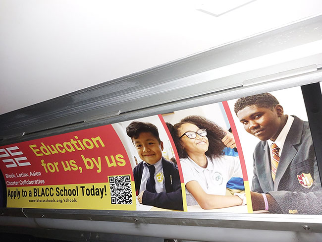 BLACC Bus Interior Car Card Advertising