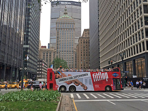 New York City Double Decker Sightseeing Tour Bus Advertising