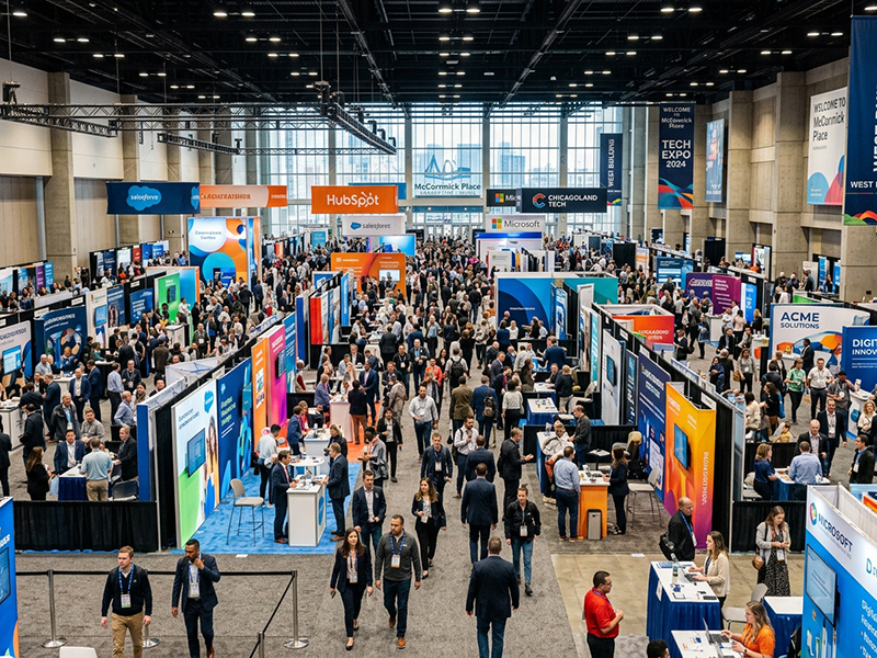 Trade show floor at McCormick Place convention center Chicago