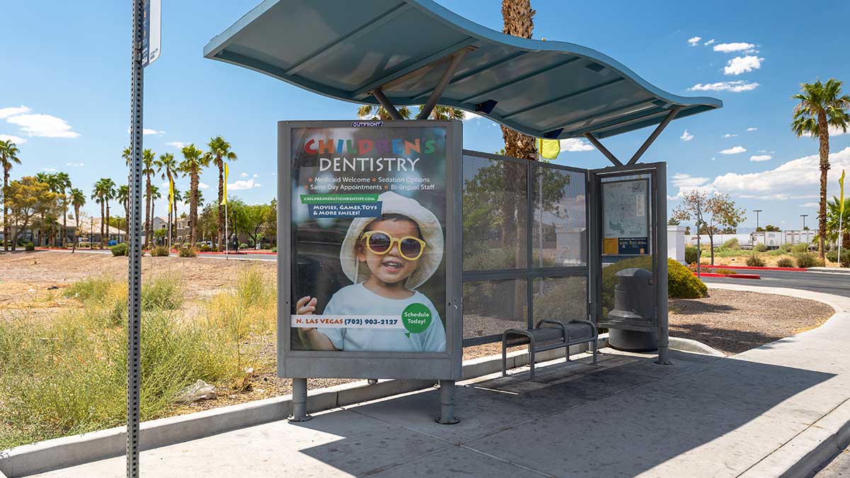 Children's Dentistry Las Vegas Bus Transit Shelter Advertising