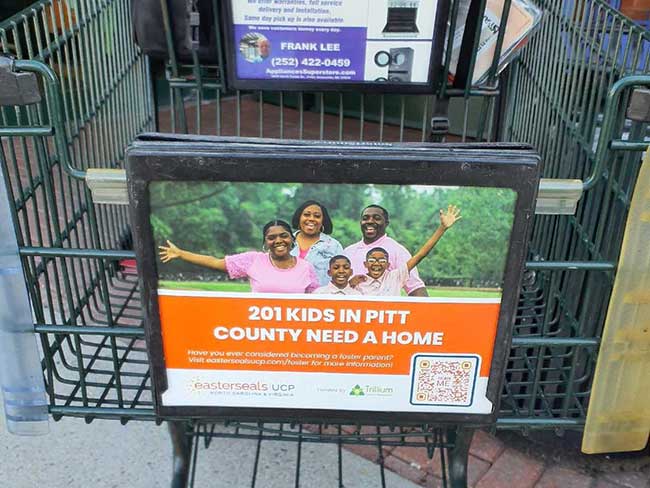 Easterseals Supermarket Store Shopping Cart Ads
