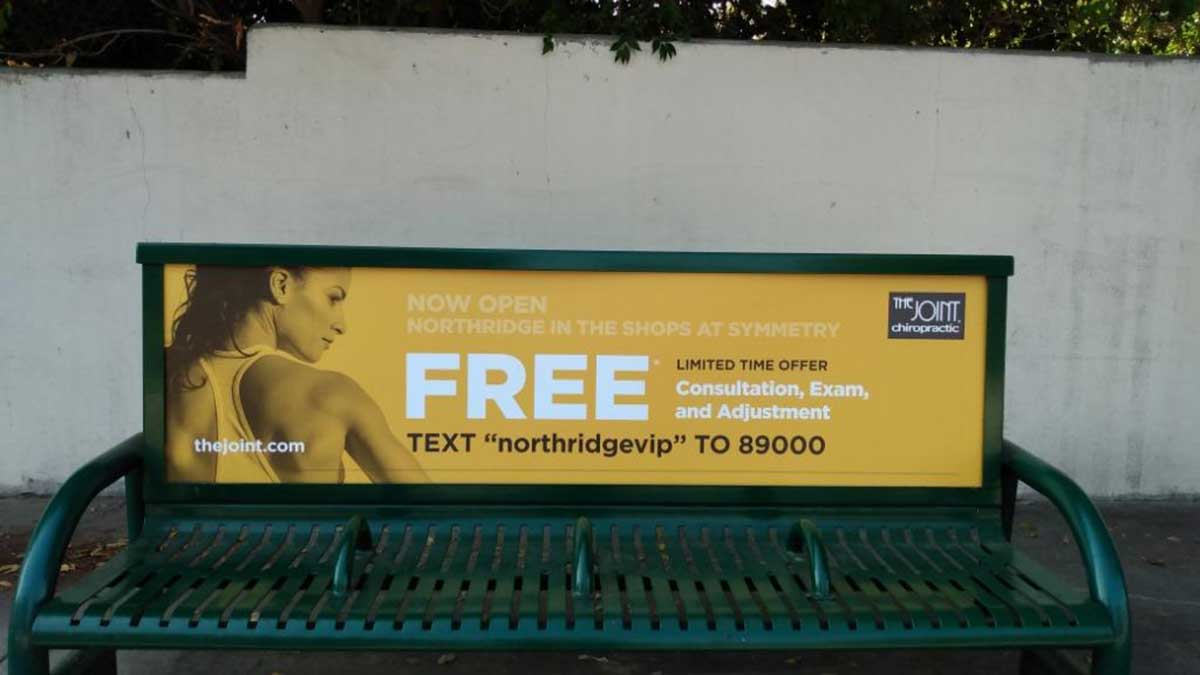 Joint Chiropractic Los Angeles Bus Bench Advertising