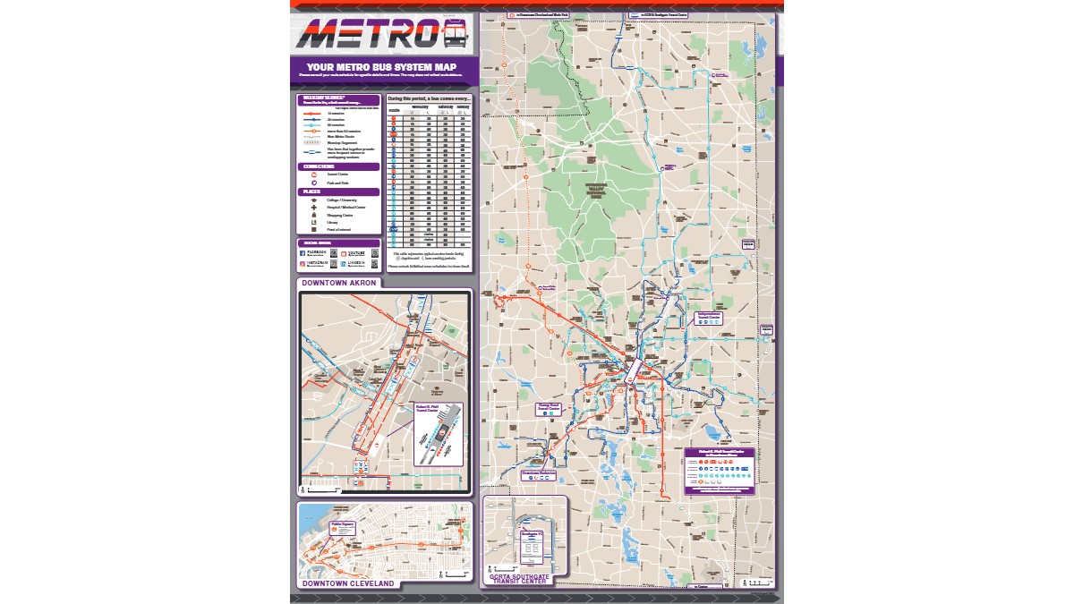 Akron OH Bus Routes Map