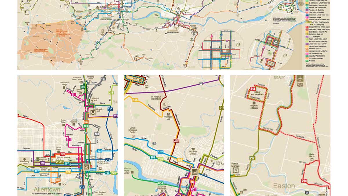 Lehigh Valley PA Bus Routes Map