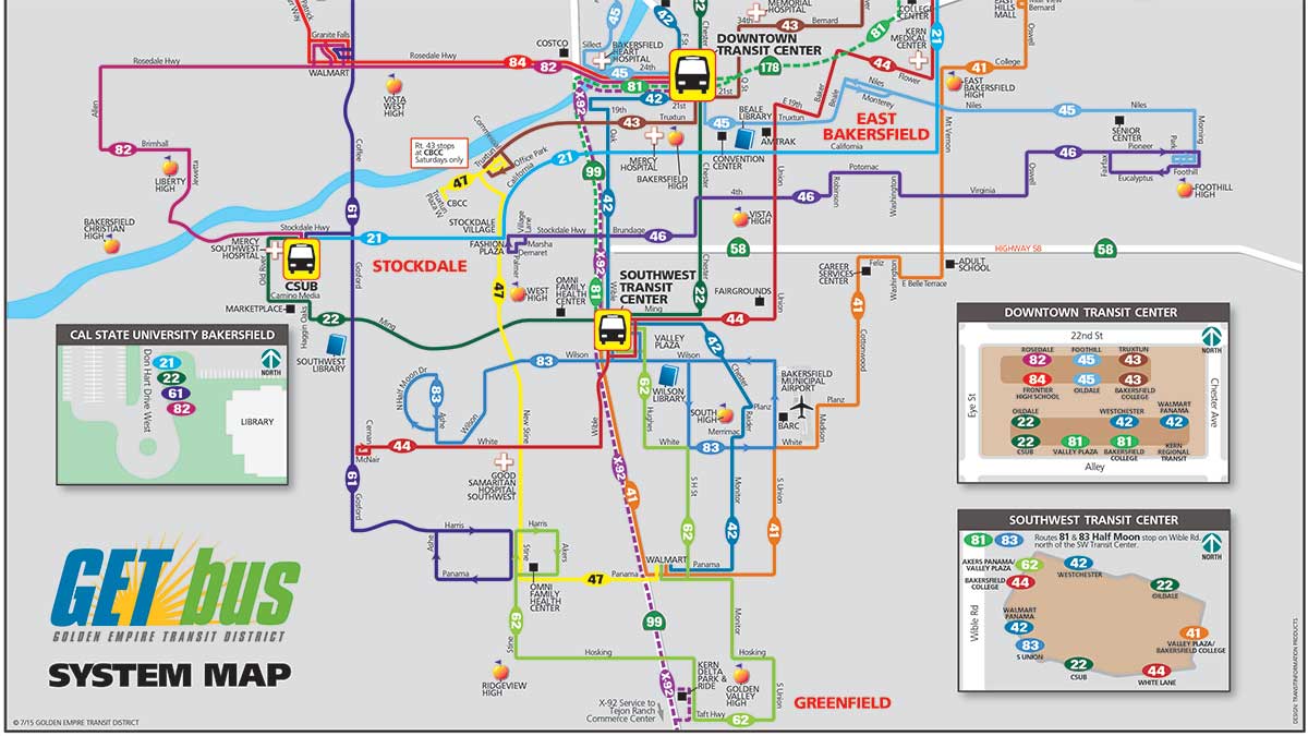 Bakersfield Bus Routes Map
