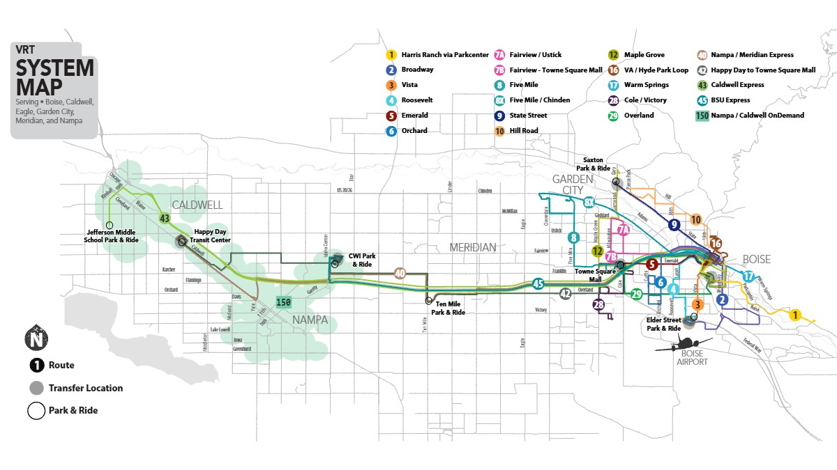 Boise Bus Routes Map