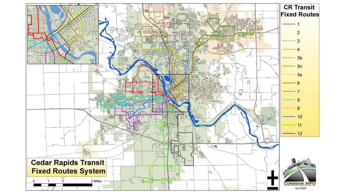 Cedar Rapids Bus Routes Map