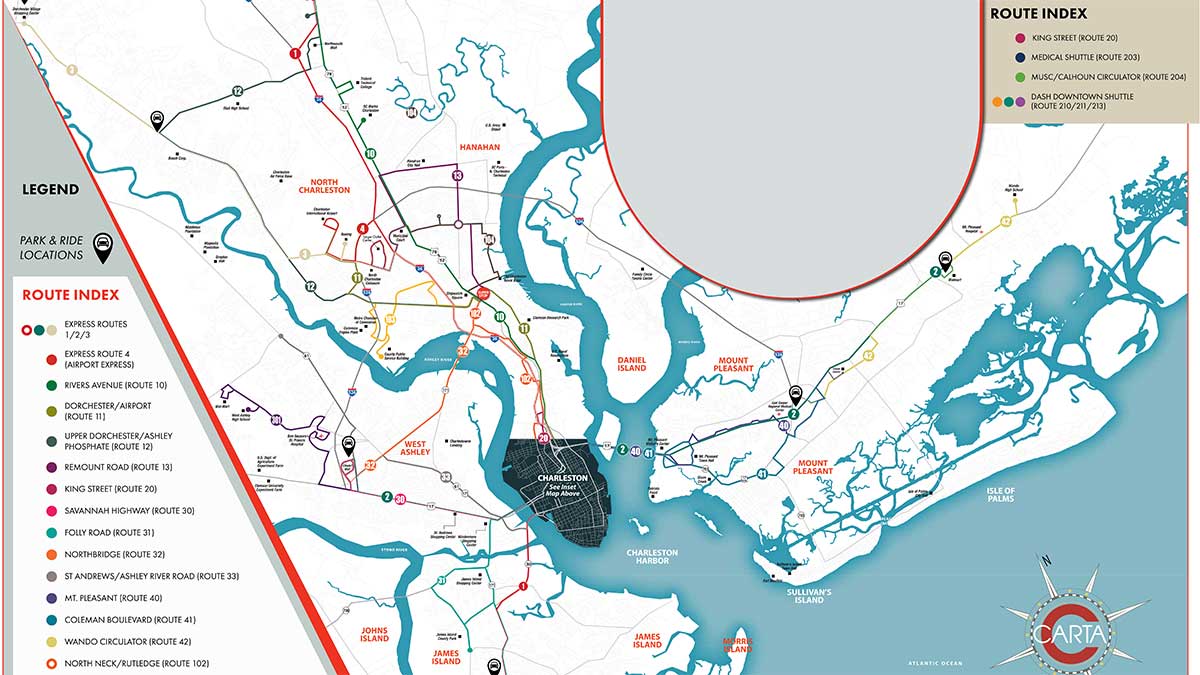 Charleston Bus Routes Map