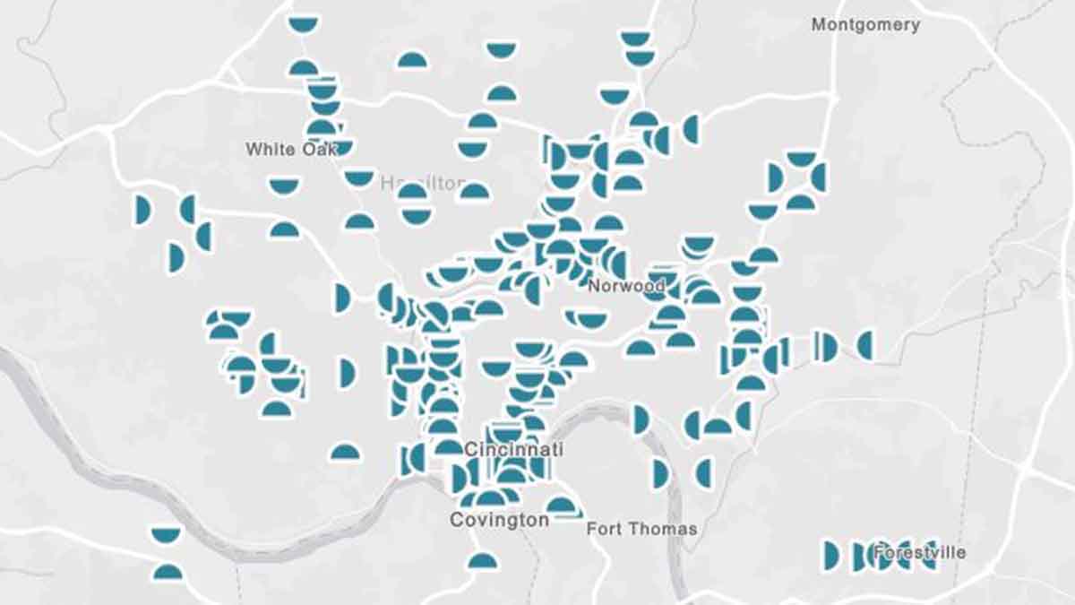 Cincinnati, OH Billboards Map