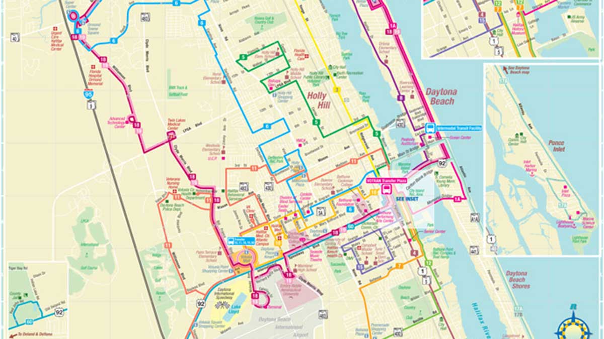 Daytona Beach Bus Routes Map