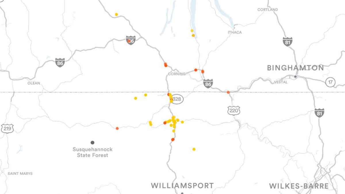 Elmira Ny Zip Code Map United States Map