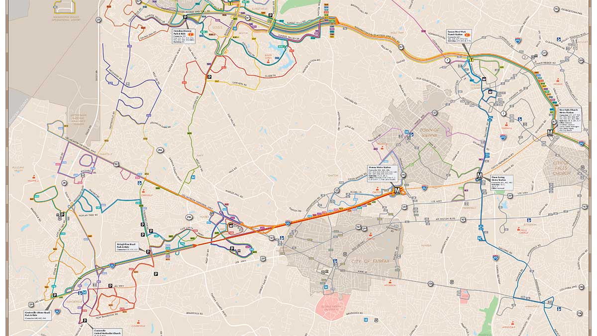 Fairfax County VA Bus Routes Map