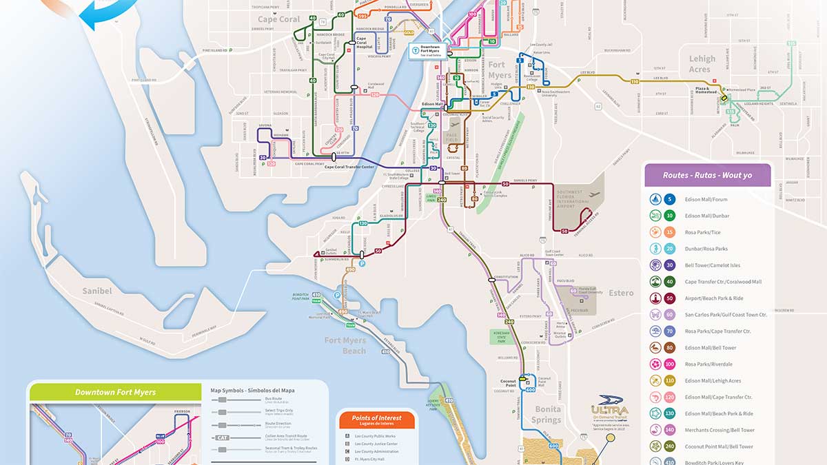 Fort Myers Bus Routes Map