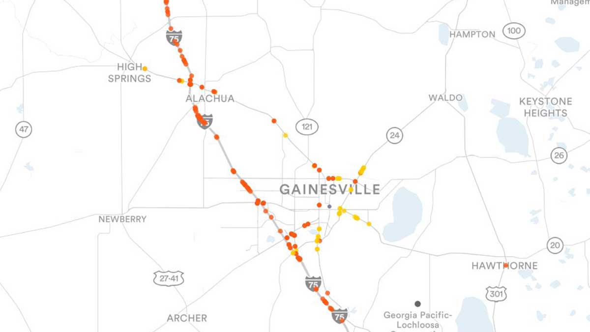 Gainesville, FL Billboards Map