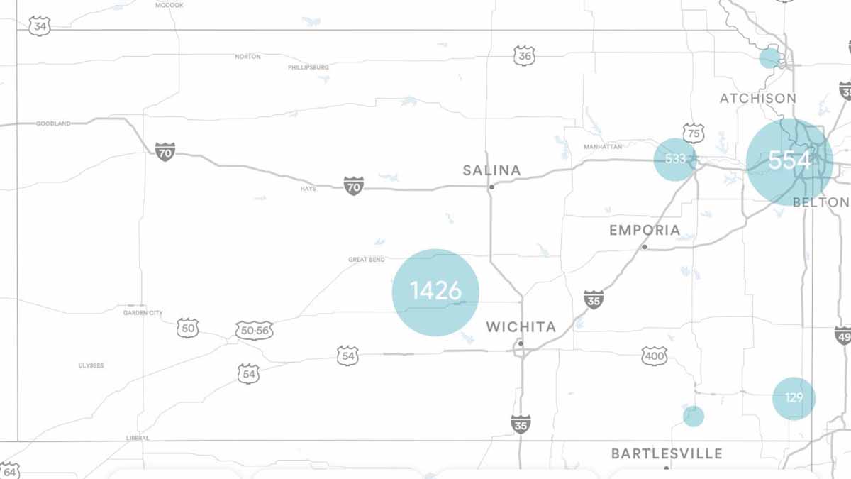 Kansas (KS) Billboards Map
