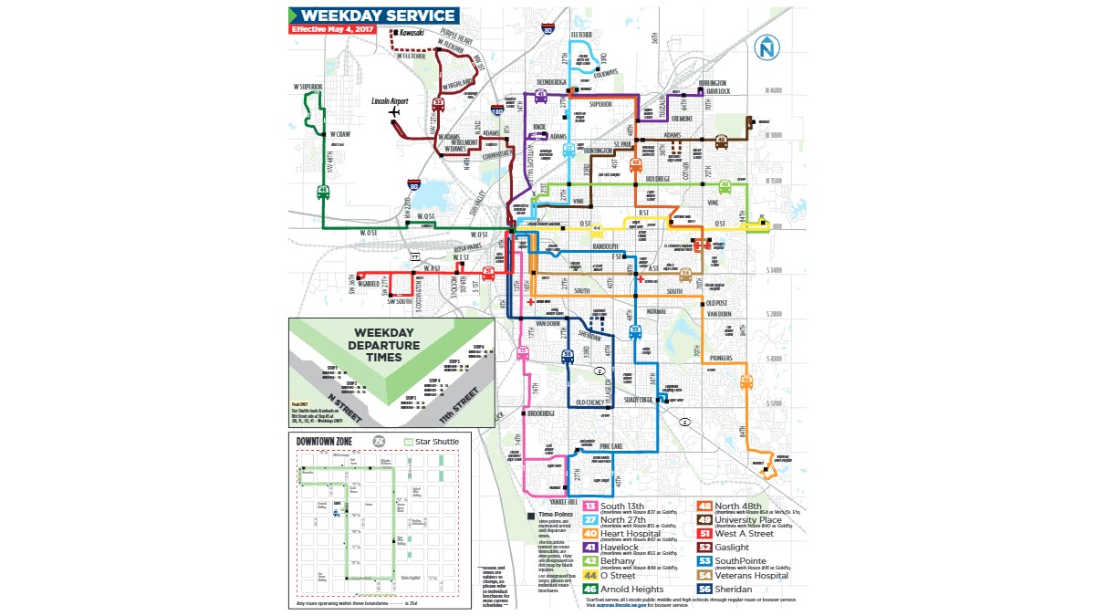 Lincoln Bus Routes Map