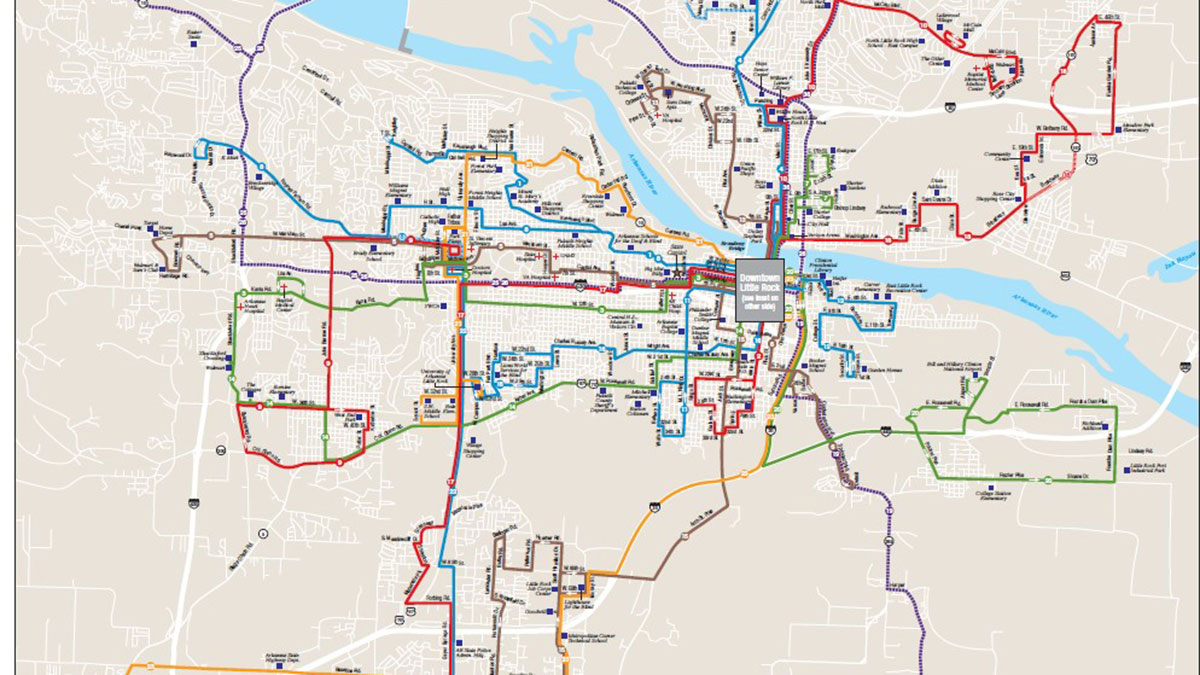 Little Rock, AR Rock Region Metro Bus Routes Map