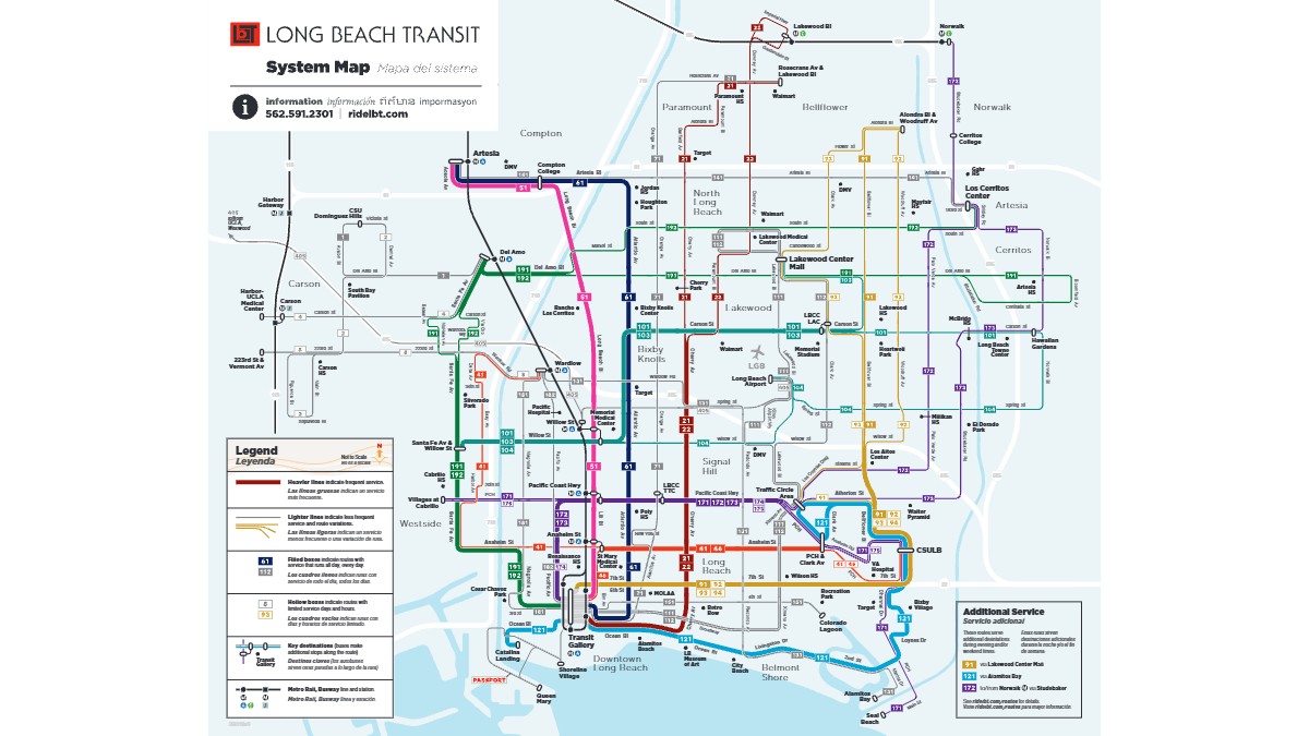 Long Beach Bus Routes Map