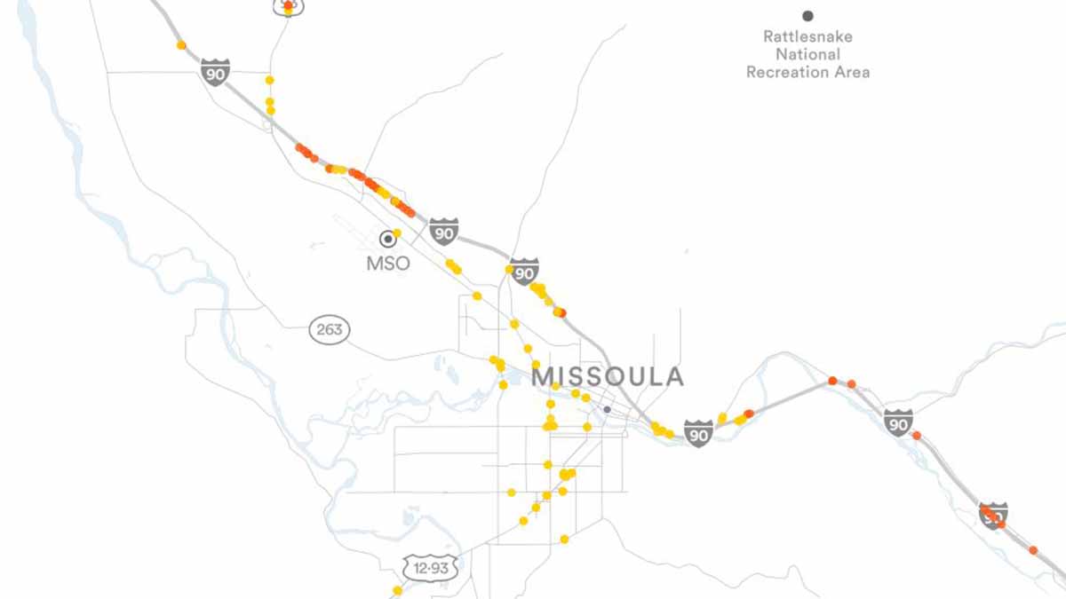 Missoula, MT Billboards Map