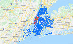 New York City Bus Stop Shelters Map
