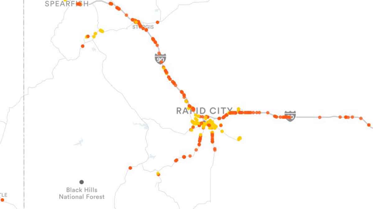 Rapid City, SD Billboards Map