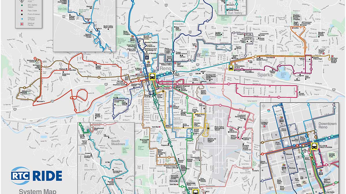 Reno Bus Routes Map