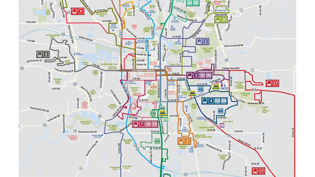 Rochester Bus Routes Map