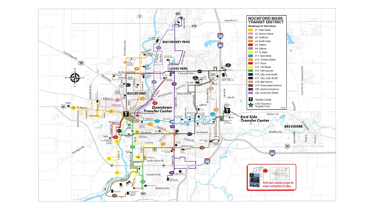 Rockford IL Bus Routes Map