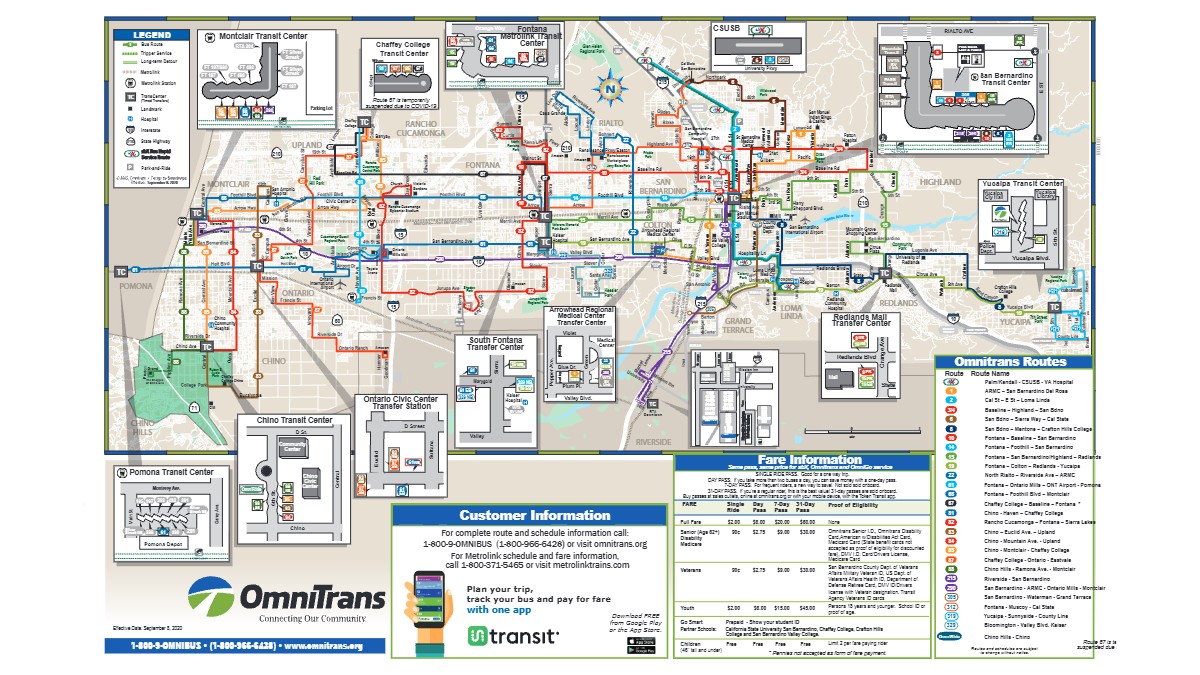 San Bernardino County Bus Routes Map