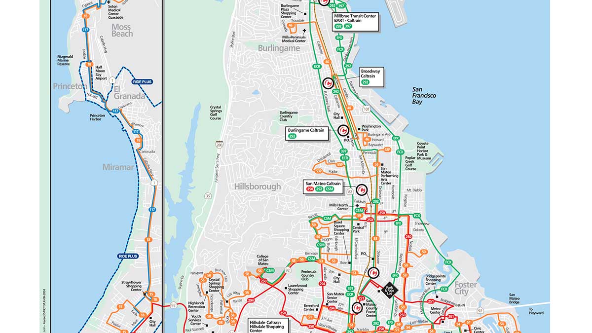 San Mateo Bus Routes Map