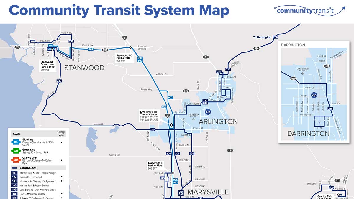 Snohomish County Bus Routes Map