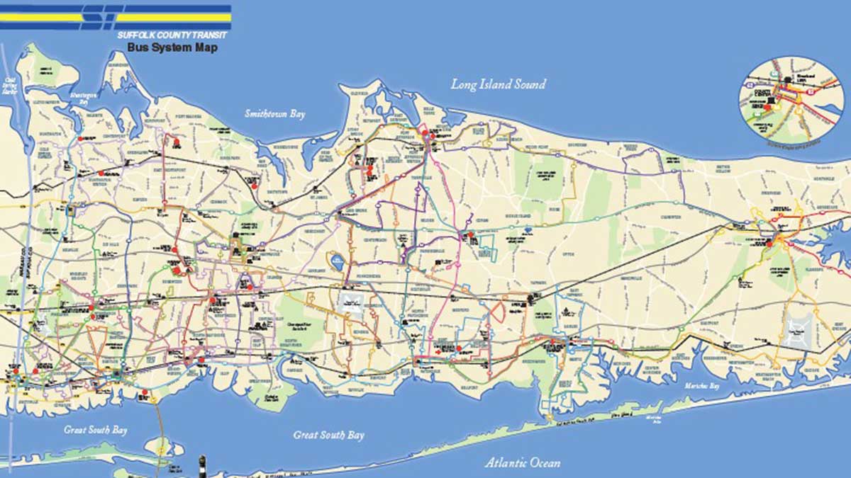 Suffolk County NY Bus Routes Map