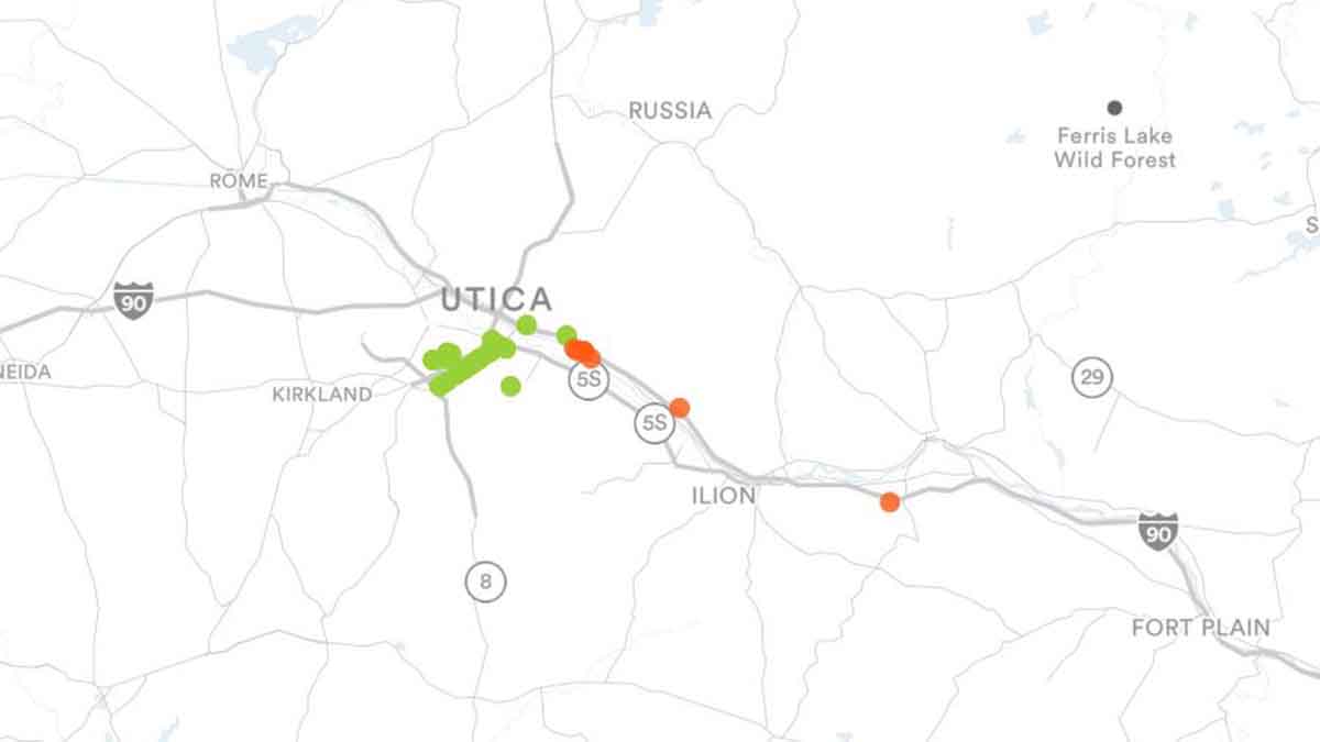 Utica and Rome, NY Billboards Map