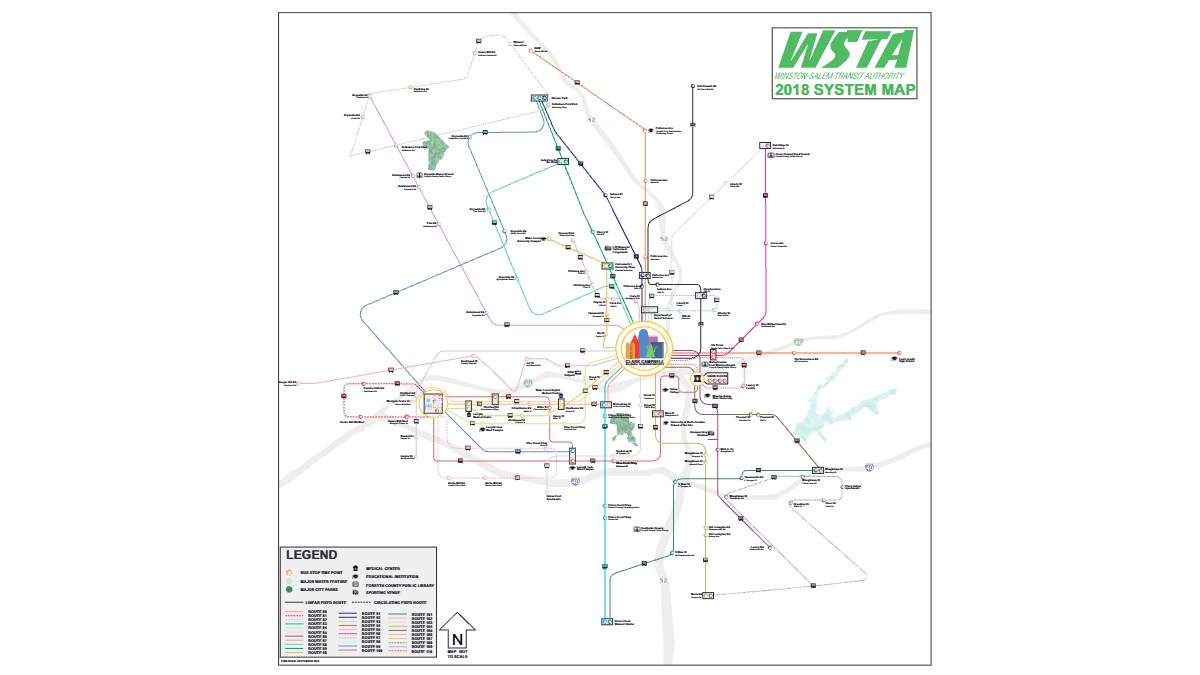 Winston-Salem NC Bus Routes Map