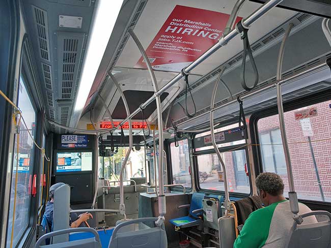 Bus Interior Michelangelo Ads for Marshallas/TJX