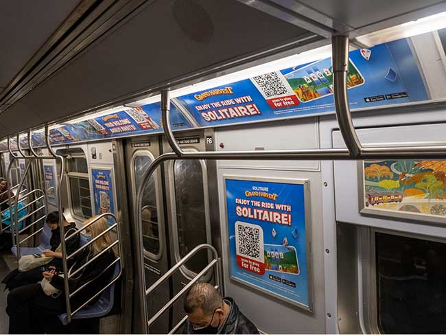 Mobile Game App Publisher Playtika Advertising Subway Interior Full Brand