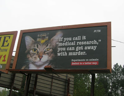 PETA Promotes Anti-Animal-Experimentation Message on Various Outdoor Media