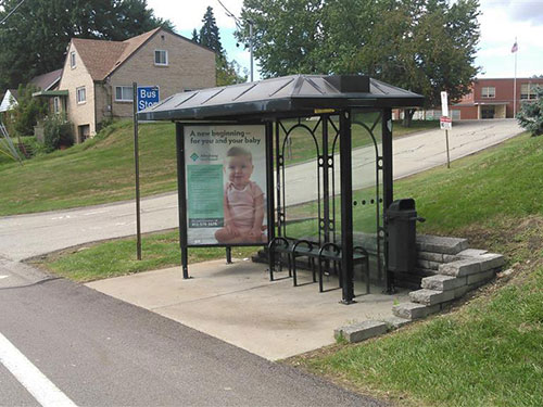 Pittsbugh Bus Stop Shelter Advertising