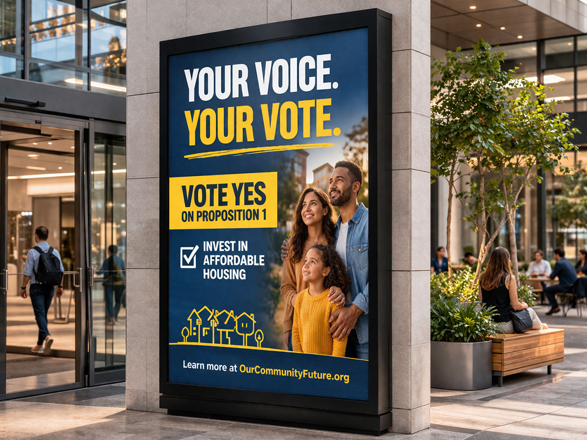 Place-based digital out of home advocacy advertising example