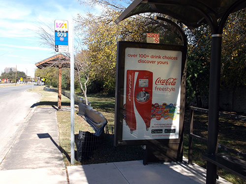 San Antonio Bus Stop Shelter Advertising