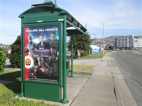 San Mateo CA Bus Stop Shelter Advertising