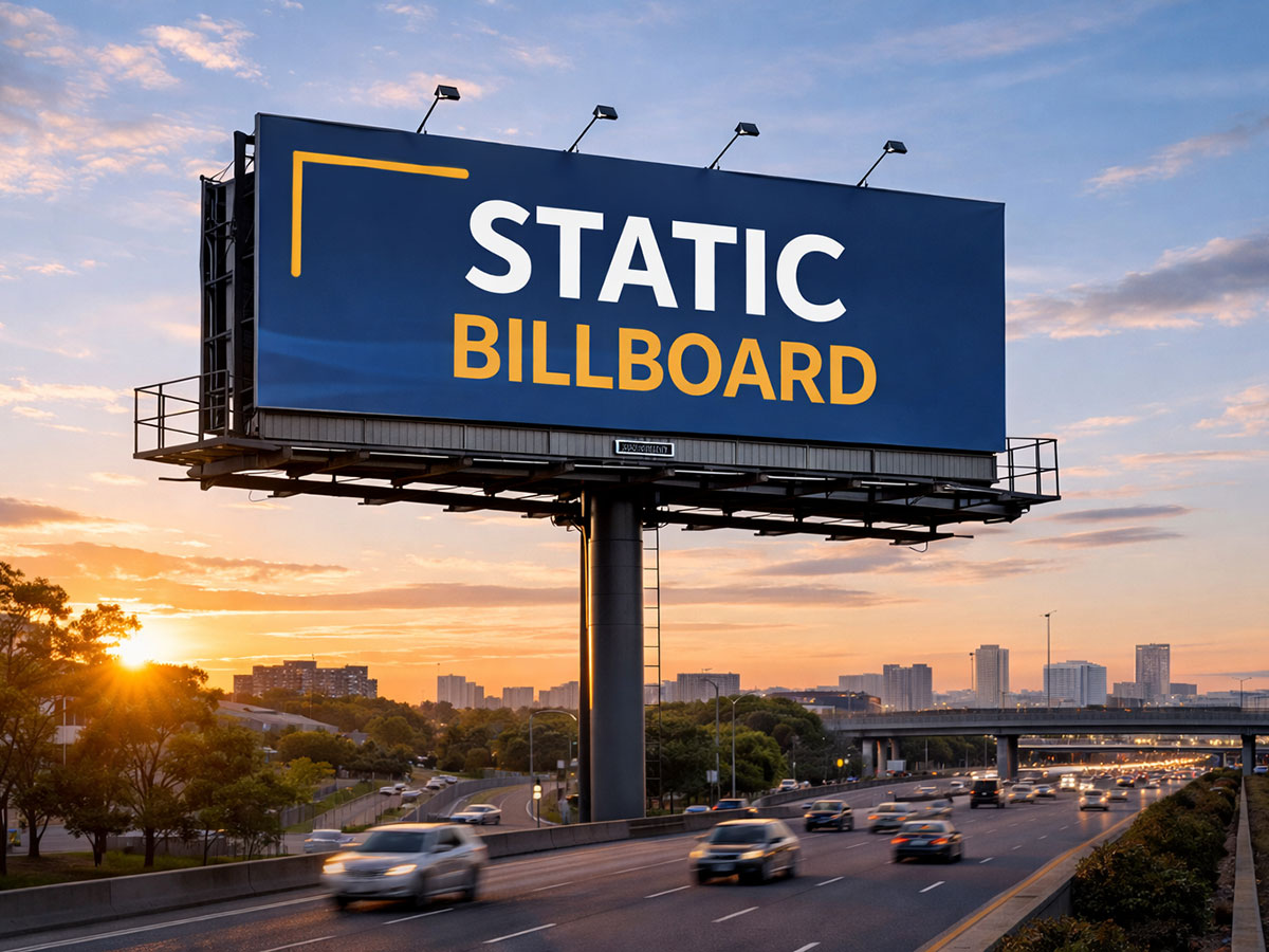 Example of a static highway billboard