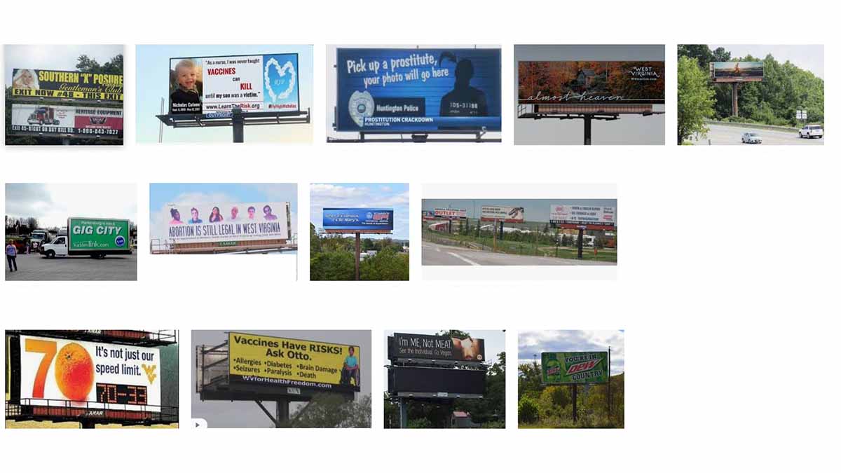 Billboard Advertising in West Virginia (WV) Rent West Virginia